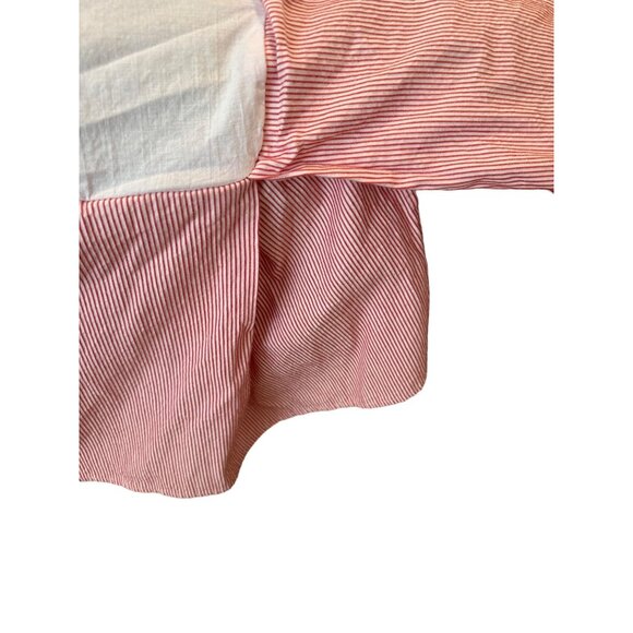 VTG Ralph Lauren Twin Striped Cotton Pleated Dust Ruffle Bedskirt Rustic Cottage - Picture 13 of 16